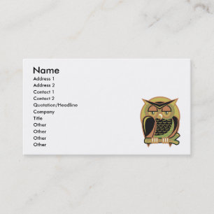 retro owl design business card