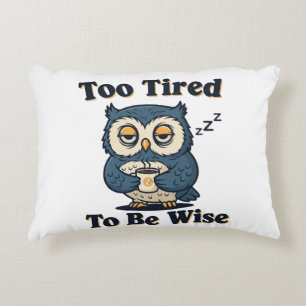 Retro Owl Exhausted Humor Rectangular Pillow