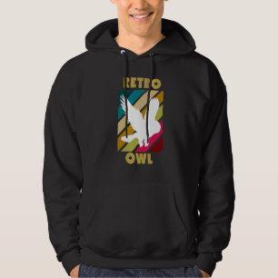 Retro Owl Fying Bird Vintage Cute Owls Animal Bir Hoodie