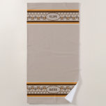 Retro Owl Knitted Design Tan Orange Brown Pet Towl Beach Towel<br><div class="desc">Your pet can enjoy bath time in personalised style with the Retro Owl Knitted Design Tan Orange Brown Pet towel.  Add your pets name to make uniquely yours.</div>