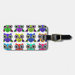 Retro Owl Pattern Luggage Tag