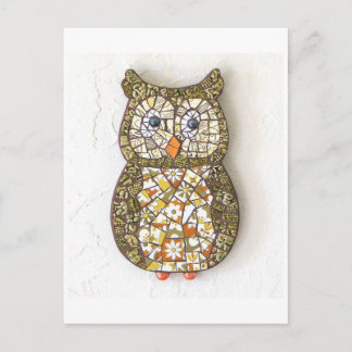 retro owl postcard