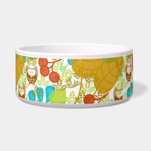 Retro Owls Leaves Fruit Pet