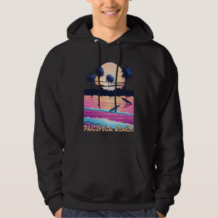 Retro Pacifica Beach California Souvenir Surf Hoodie