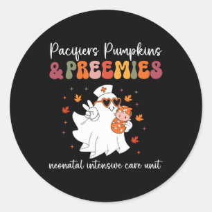 Retro Pacifiers Pumpkins Preemies Thanksgiving Nic Classic Round Sticker