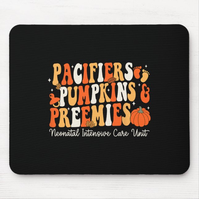 Retro Pacifiers Pumpkins Preemies Thanksgiving Nic Mouse Pad (Front)