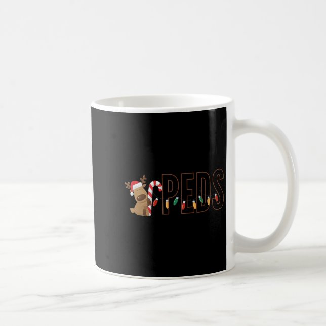 Retro Paediatrics Christmas Lights Reindeer Peds N Coffee Mug (Right)