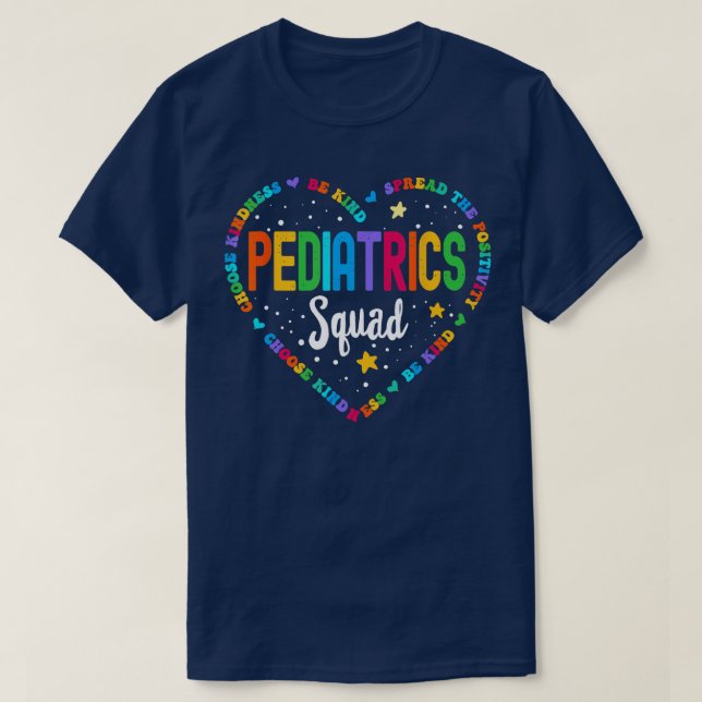 Retro Paediatrics Squad Heart Peds Registered Nurs T-Shirt (Design Front)
