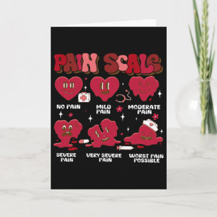 Retro Pain Scale Heart Trauma Nurse Valentine's Da Card
