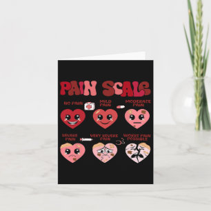 Retro Pain Scale Heart Trauma Nurse Valentine's Da Card