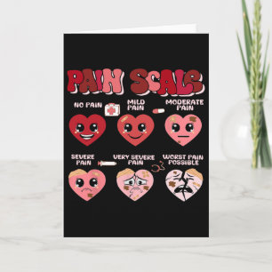 Retro Pain Scale Heart Trauma Nurse Valentine's Da Card