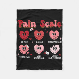 Retro Pain Scale Heart Trauma Nurse Valentine's Da Fleece Blanket