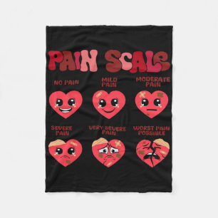 Retro Pain Scale Heart Trauma Nurse Valentine's Da Fleece Blanket