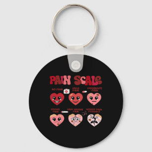 Retro Pain Scale Heart Trauma Nurse Valentine's Da Key Ring
