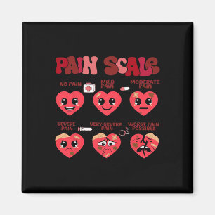 Retro Pain Scale Heart Trauma Nurse Valentine's Da Magnet
