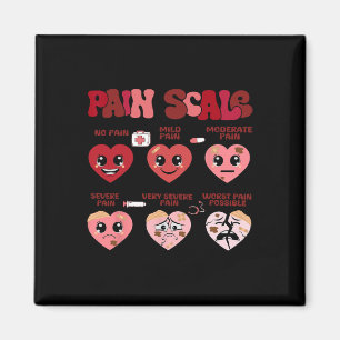 Retro Pain Scale Heart Trauma Nurse Valentine's Da Magnet