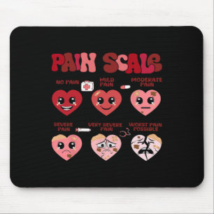 Retro Pain Scale Heart Trauma Nurse Valentine's Da Mouse Pad