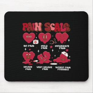 Retro Pain Scale Heart Trauma Nurse Valentine's Da Mouse Pad