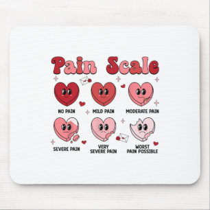 Retro Pain Scale Heart Trauma Nurse Valentine's Da Mouse Pad
