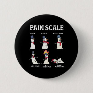 Retro Pain Scale Snowman Trauma Nurse Christmas Nu 6 Cm Round Badge