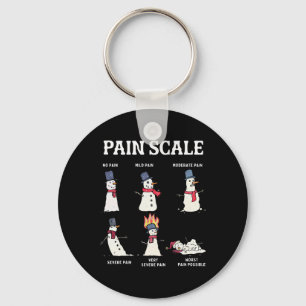 Retro Pain Scale Snowman Trauma Nurse Christmas Nu Key Ring