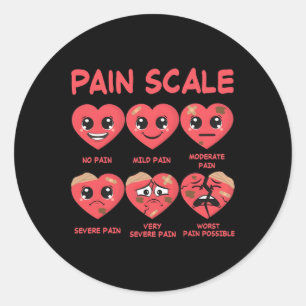 Retro Pain Scale Valentine Nurse Triage And Pain E Classic Round Sticker