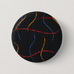 Retro Paint Splatter and Dots 6 Cm Round Badge