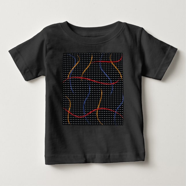 Retro Paint Splatter and Dots Baby T-Shirt (Front)