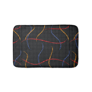 Retro Paint Splatter and Dots Bath Mat