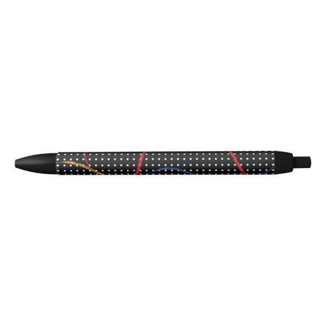 Retro Paint Splatter and Dots Black Ink Pen (Front)
