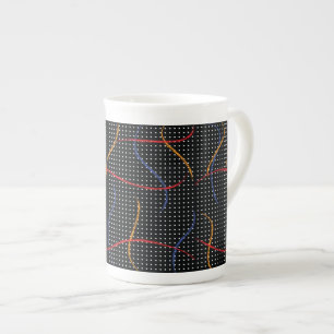 Retro Paint Splatter and Dots Bone China Mug