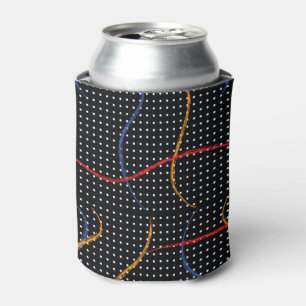 Retro Paint Splatter and Dots Can Cooler