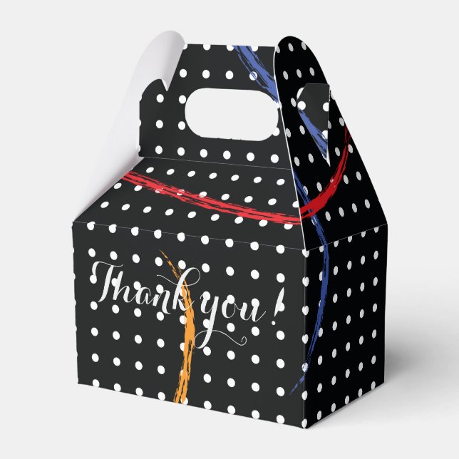 Retro Paint Splatter and Dots Custom Thank You Favour Box (Front Side)