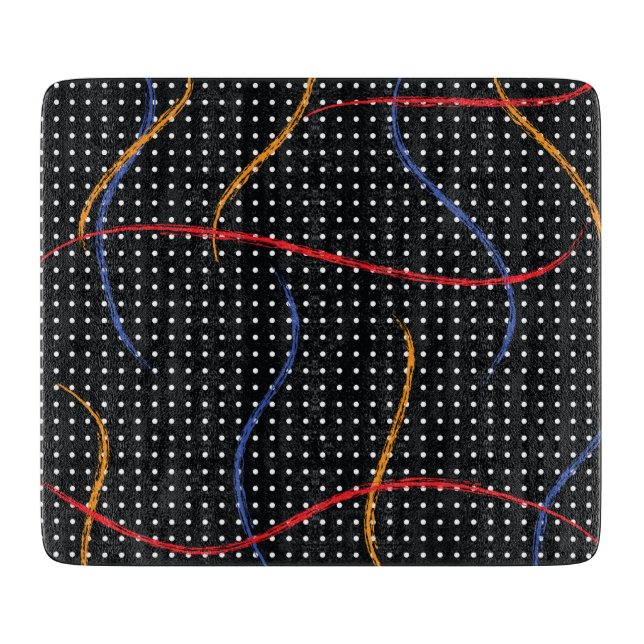 Retro Paint Splatter and Dots Cutting Board (Front)