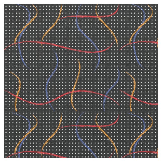 Retro Paint Splatter and Dots Fabric (Close Up)