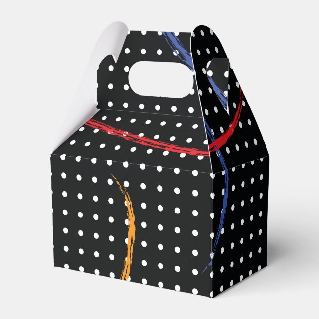 Retro Paint Splatter and Dots Favour Box (Front Side)