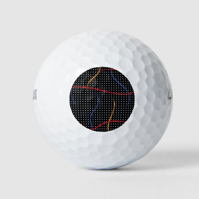 Retro Paint Splatter and Dots Golf Balls (Front)