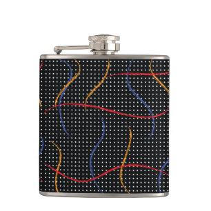 Retro Paint Splatter and Dots Hip Flask
