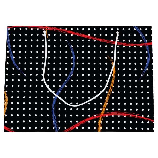 Retro Paint Splatter and Dots Large Gift Bag (Front)