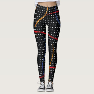 Retro Paint Splatter and Dots Leggings