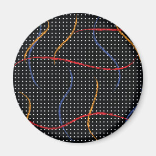 Retro Paint Splatter and Dots Magnet