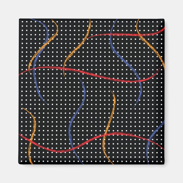 Retro Paint Splatter and Dots Magnet (Front)