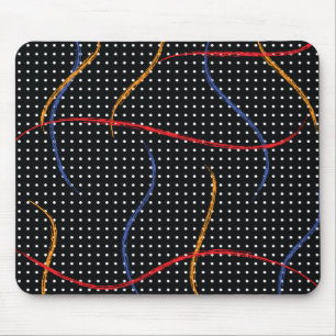Retro Paint Splatter and Dots Mouse Pad