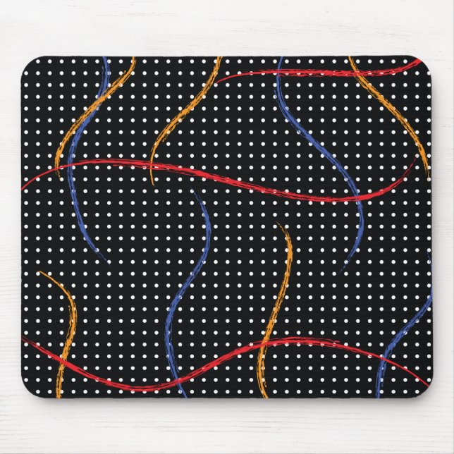 Retro Paint Splatter and Dots Mouse Pad (Front)