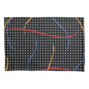 Retro Paint Splatter and Dots Pillowcase