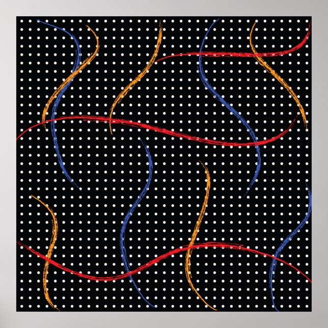 Retro Paint Splatter and Dots Poster (Front)