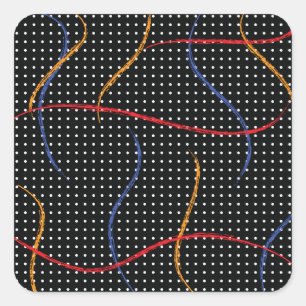 Retro Paint Splatter and Dots Square Sticker