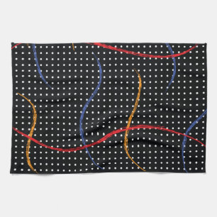 Retro Paint Splatter and Dots Tea Towel