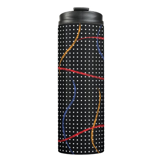Retro Paint Splatter and Dots Thermal Tumbler (Front)