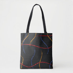 Retro Paint Splatter and Dots Tote Bag